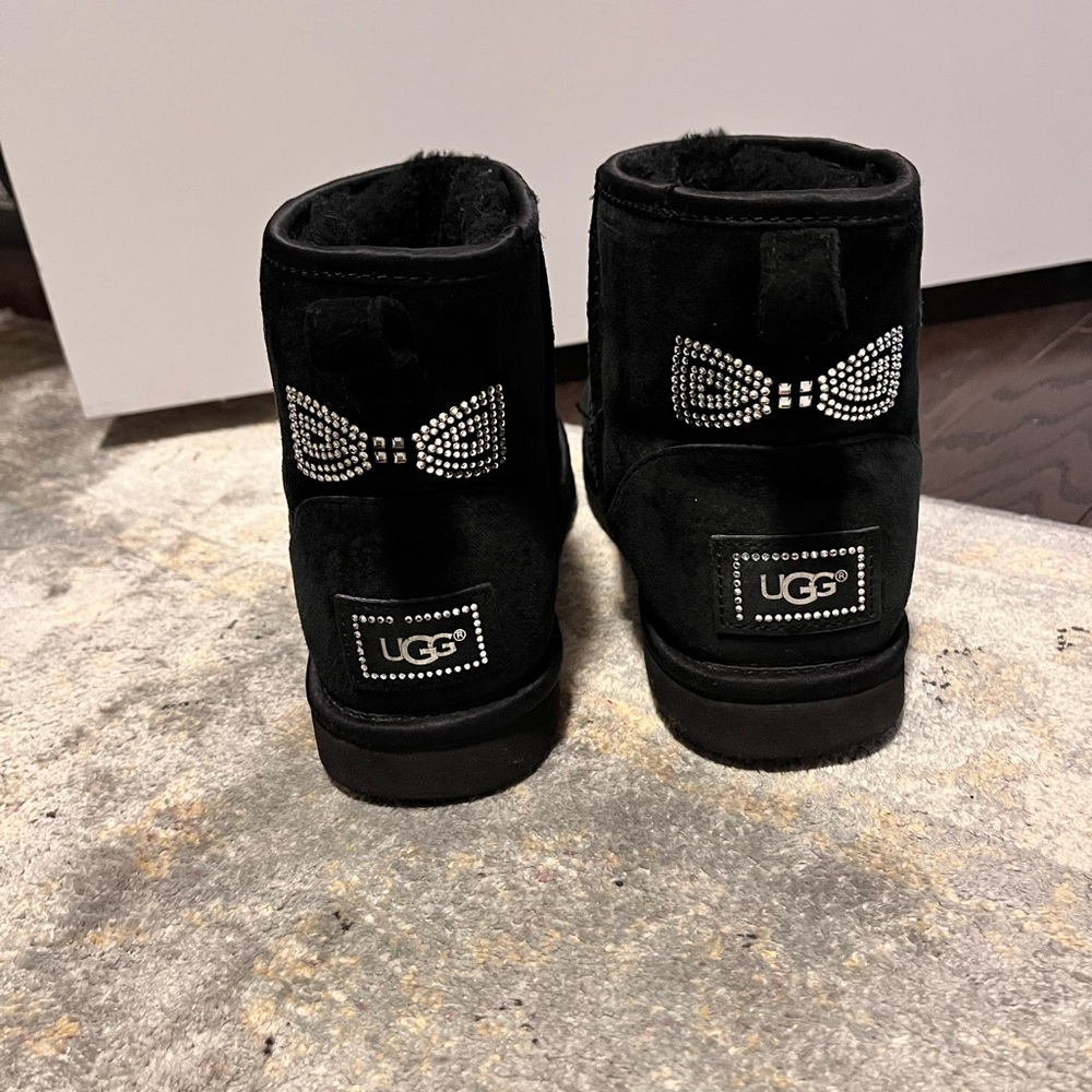 Black UGG Booties with Crystals